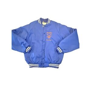 Vintage Embroidered Bruins Basketball Long Sleeve Snap Up Nylon Jacket Size Med